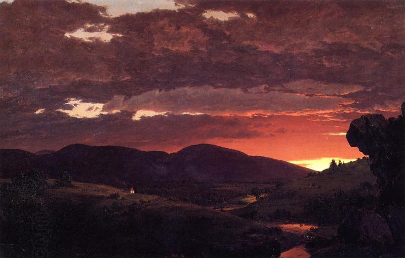 Frederic Edwin Church Twilight, Short arbiter twixt day and night' China oil painting art